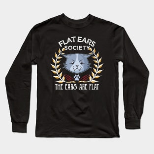 The Flat Ear Society Angry Cat Funny Meme Long Sleeve T-Shirt